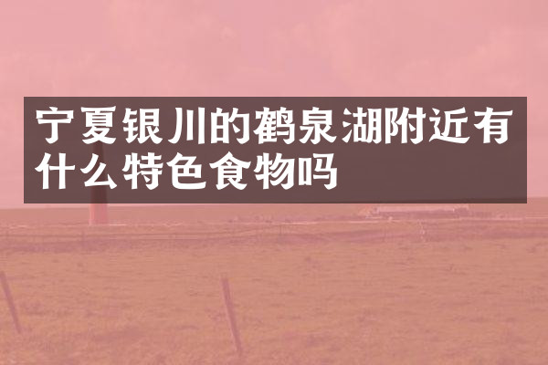 宁夏银川的鹤泉湖附近有什么特色食物吗