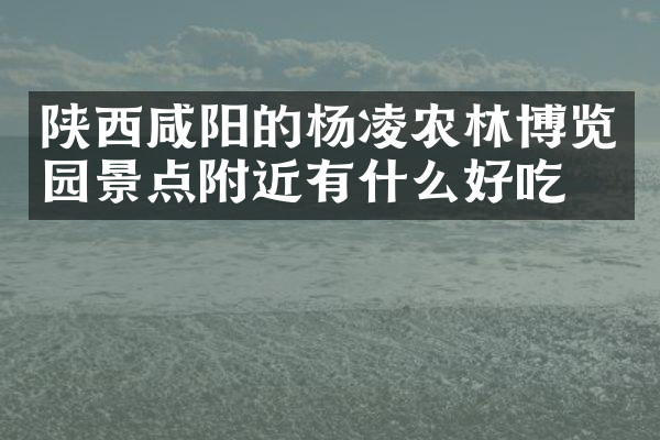 陕西咸阳的杨凌农林博览园景点附近有什么好吃的