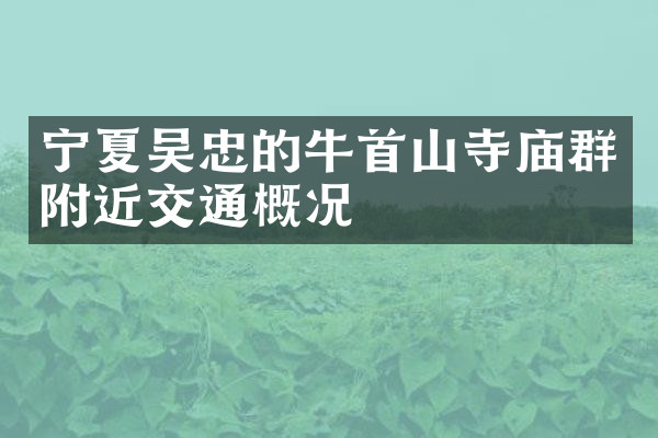 宁夏吴忠的牛首山寺庙群附近交通概况
