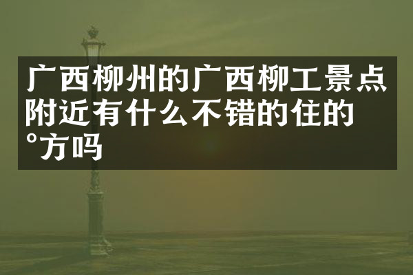广西柳州的广西柳工景点附近有什么不错的住的地方吗