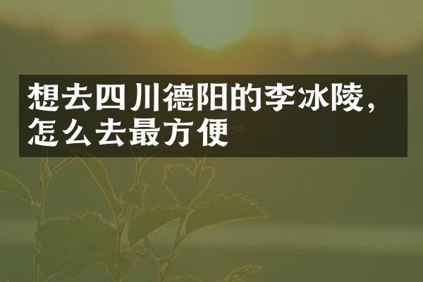 想去四川德阳的李冰陵，怎么去最方便