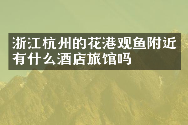 浙江杭州的花港观鱼附近有什么酒店旅馆吗