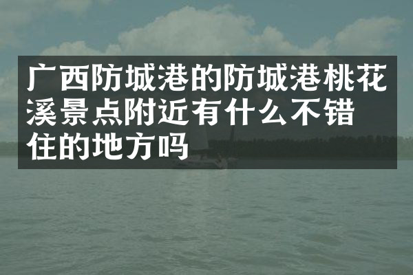 广西防城港的防城港桃花溪景点附近有什么不错的住的地方吗