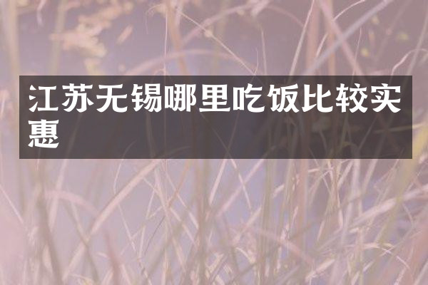 江苏无锡哪里吃饭比较实惠