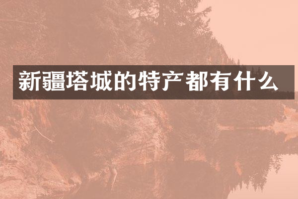 新疆塔城的特产都有什么