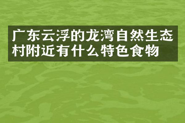 广东云浮的龙湾自然生态村附近有什么特色食物吗