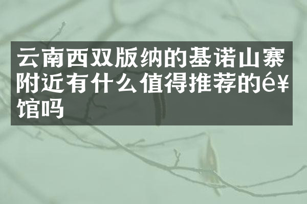 云南西双版纳的基诺山寨附近有什么值得推荐的饭馆吗