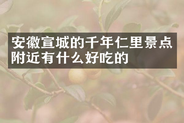安徽宣城的千年仁里景点附近有什么好吃的