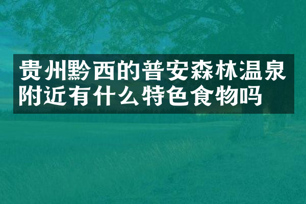 贵州黔西的普安森林温泉附近有什么特色食物吗