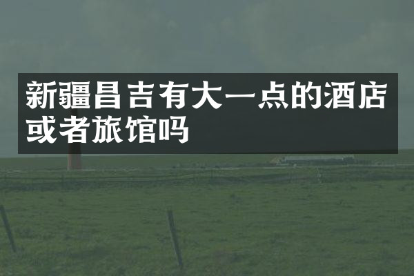 新疆昌吉有大一点的酒店或者旅馆吗