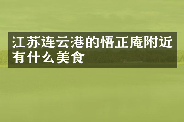 江苏连云港的悟正庵附近有什么美食