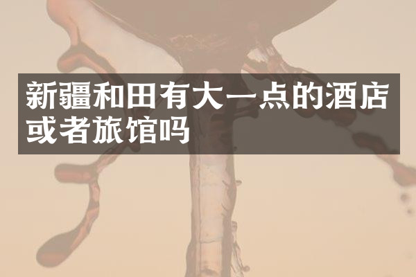 新疆和田有大一点的酒店或者旅馆吗