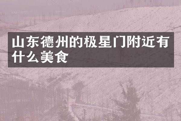 山东德州的极星门附近有什么美食