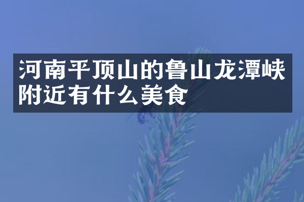 河南平顶山的鲁山龙潭峡附近有什么美食