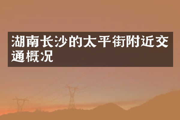 湖南长沙的太平街附近交通概况