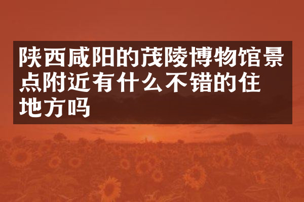 陕西咸阳的茂陵博物馆景点附近有什么不错的住的地方吗