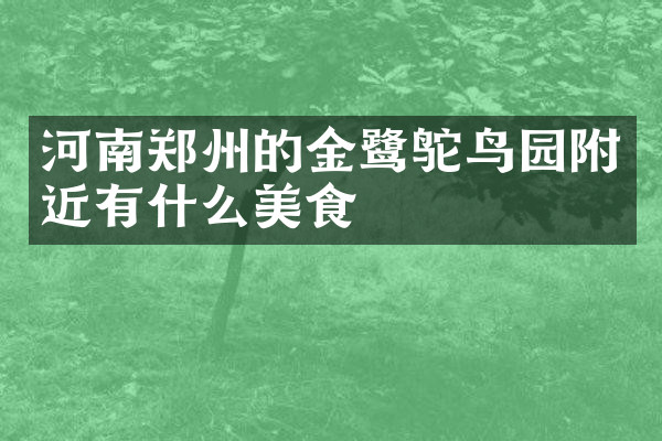 河南郑州的金鹭鸵鸟园附近有什么美食
