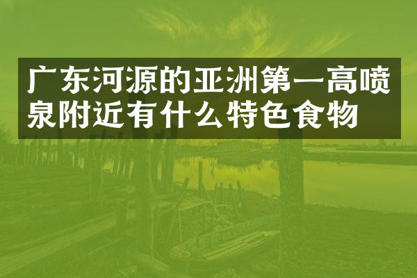 广东河源的亚洲第一高喷泉附近有什么特色食物吗