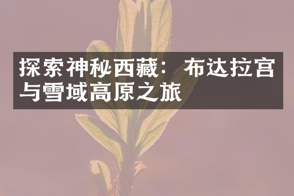 探索神秘西藏：布达拉宫与雪域高原之旅