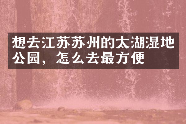 想去江苏苏州的太湖湿地公园，怎么去最方便
