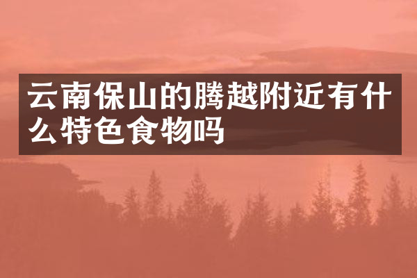 云南保山的腾越附近有什么特色食物吗