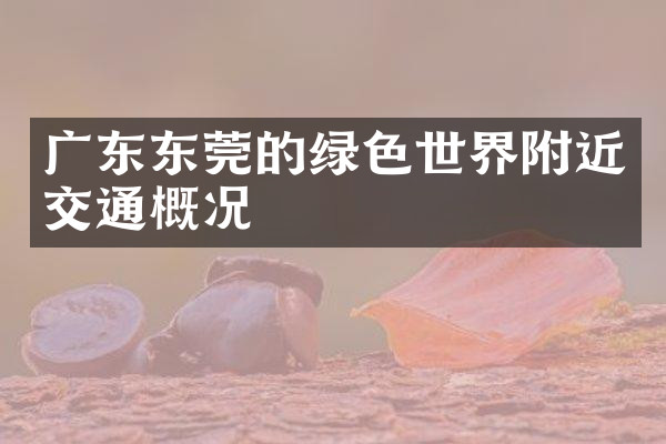 广东东莞的绿色世界附近交通概况