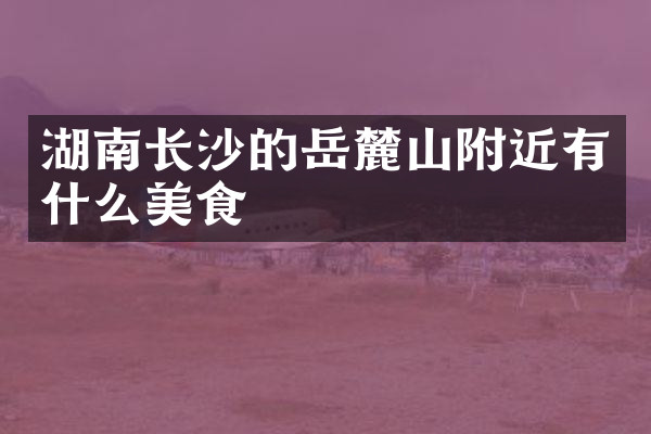 湖南长沙的岳麓山附近有什么美食