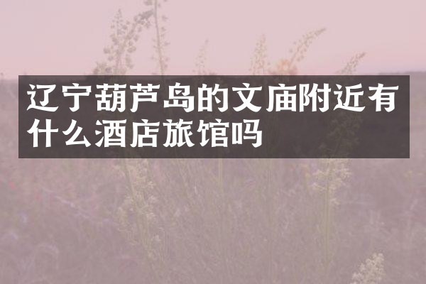 辽宁葫芦岛的文庙附近有什么酒店旅馆吗
