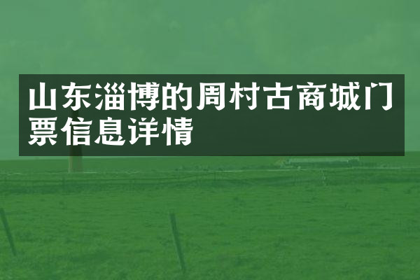 山东淄博的周村古商城门票信息详情