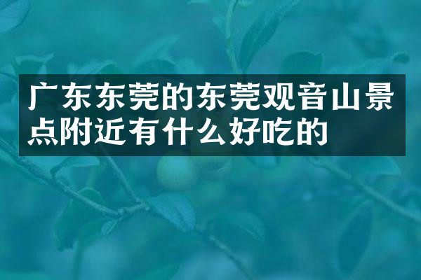 广东东莞的东莞观音山景点附近有什么好吃的