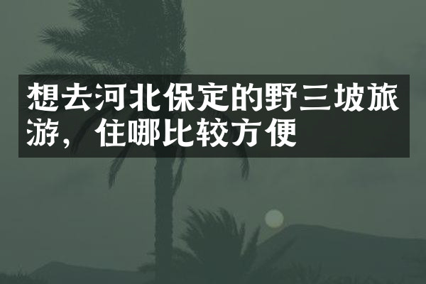 想去河北保定的野三坡旅游，住哪比较方便