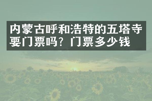 内蒙古呼和浩特的五塔寺要门票吗？门票多少钱？
