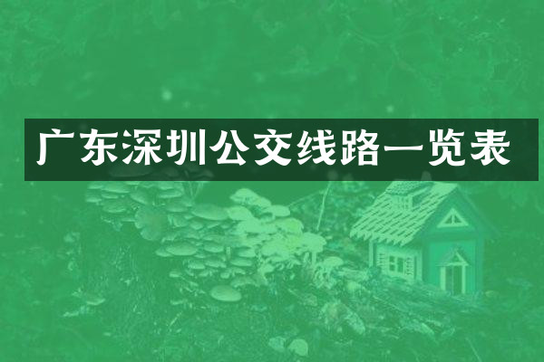 广东深圳公交线路一览表