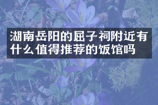 湖南岳阳的屈子祠附近有什么值得推荐的饭馆吗