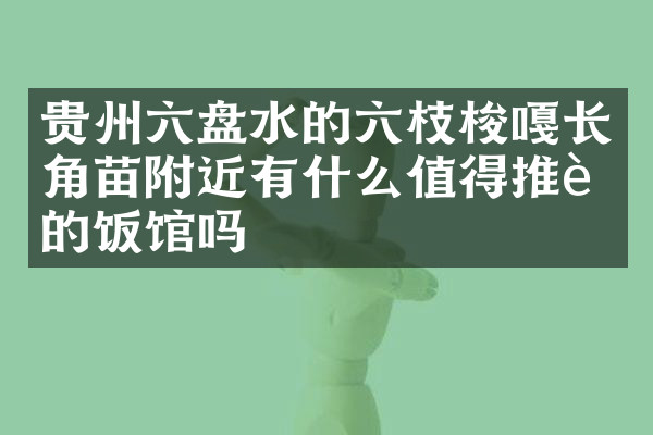 贵州六盘水的六枝梭嘎长角苗附近有什么值得推荐的饭馆吗