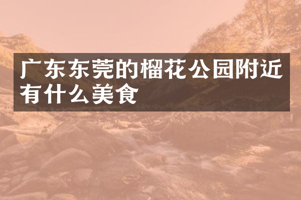广东东莞的榴花公园附近有什么美食