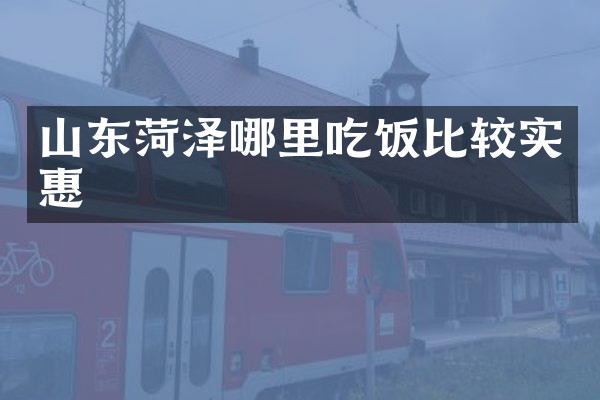山东菏泽哪里吃饭比较实惠