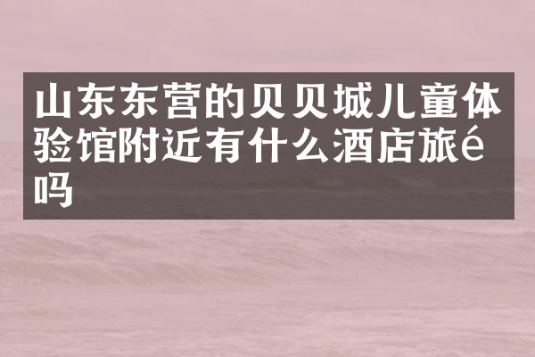 山东东营的贝贝城儿童体验馆附近有什么酒店旅馆吗