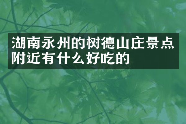 湖南永州的树德山庄景点附近有什么好吃的