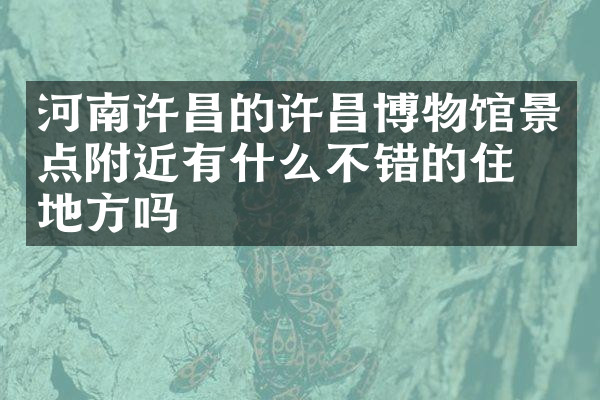 河南许昌的许昌博物馆景点附近有什么不错的住的地方吗