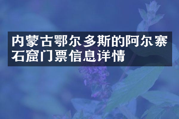内蒙古鄂尔多斯的阿尔寨石窟门票信息详情