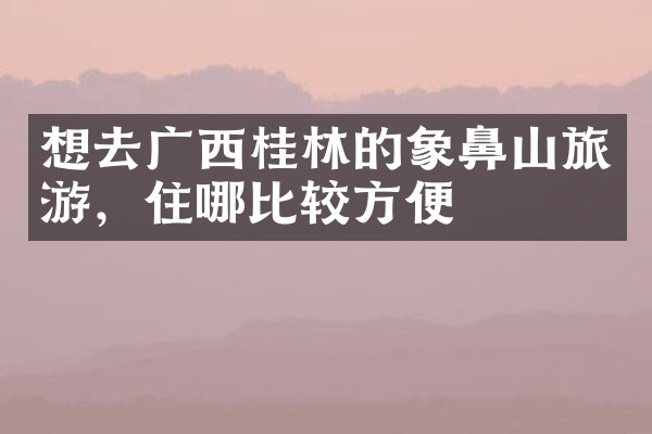 想去广西桂林的象鼻山旅游，住哪比较方便