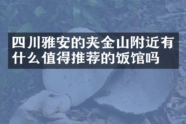 四川雅安的夹金山附近有什么值得推荐的饭馆吗