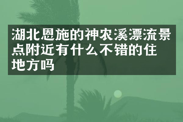 湖北恩施的神农溪漂流景点附近有什么不错的住的地方吗