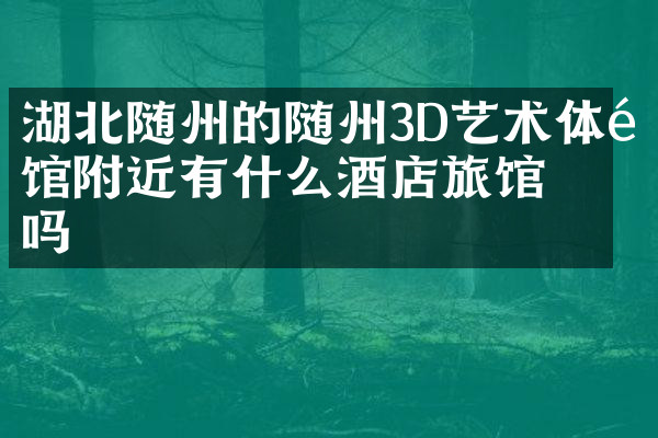 湖北随州的随州3D艺术体验馆附近有什么酒店旅馆吗
