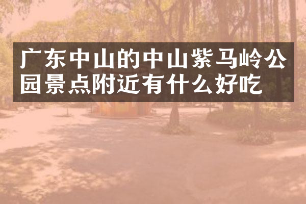 广东中山的中山紫马岭公园景点附近有什么好吃的