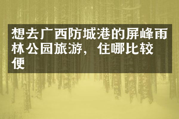 想去广西防城港的屏峰雨林公园旅游，住哪比较方便