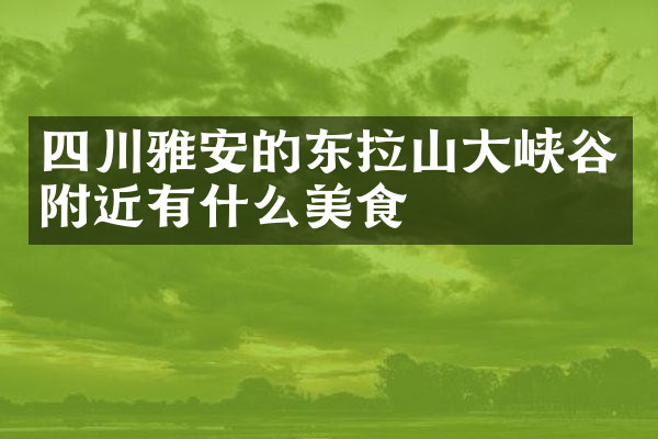 四川雅安的东拉山大峡谷附近有什么美食
