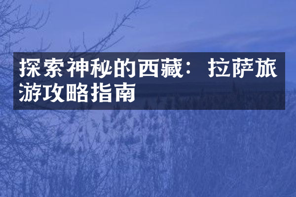 探索神秘的西藏：拉萨旅游攻略指南