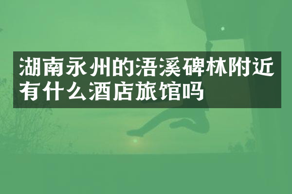 湖南永州的浯溪碑林附近有什么酒店旅馆吗